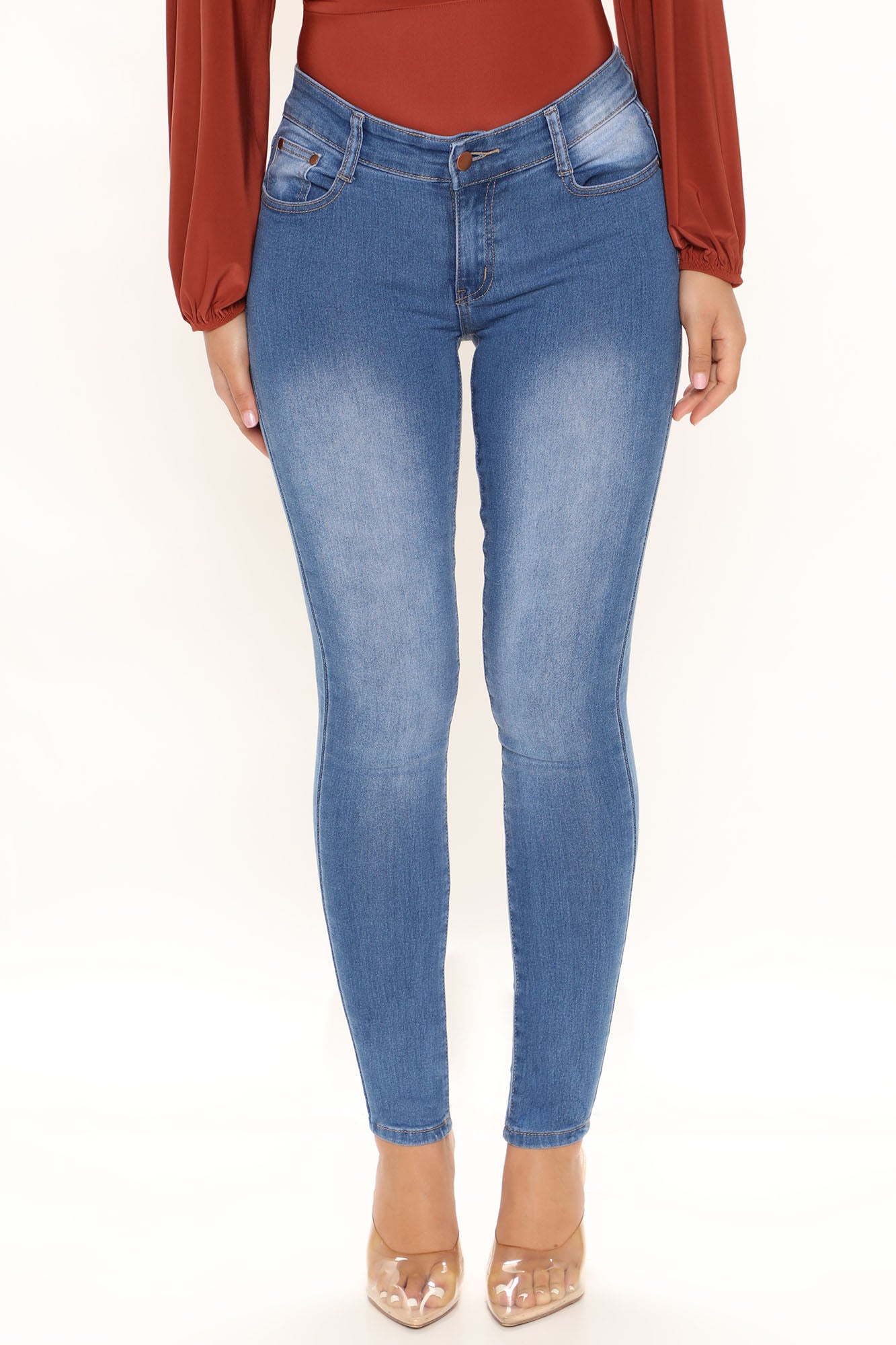 Tall All The Booty Ripped Skinny Jeans - Medium Blue Wash