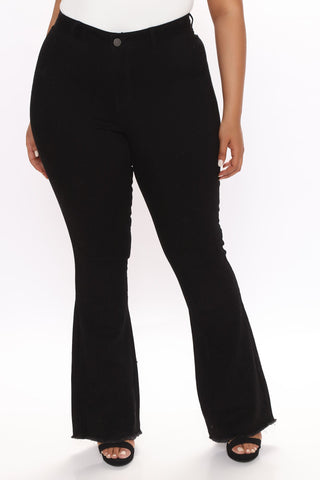 Valentina High Rise Flare Jeans - Black