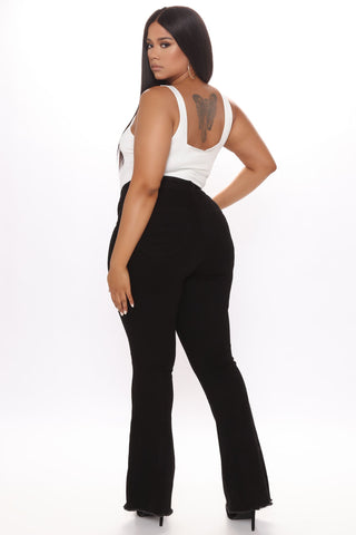 Valentina High Rise Flare Jeans - Black