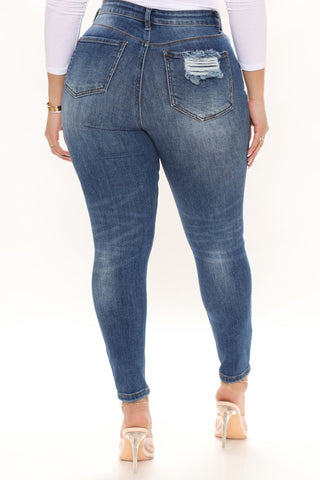 The Comeback Destructed Skinny Jeans - Dark Denim