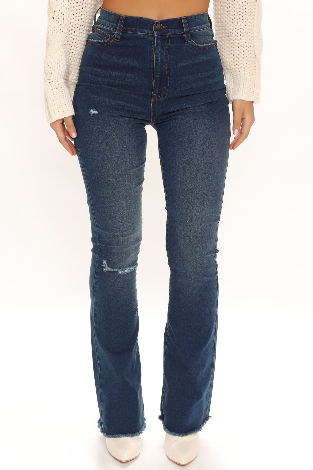 Super Compression Stretch Flare Jeans - Dark Wash