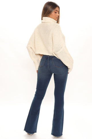 Super Compression Stretch Flare Jeans - Dark Wash