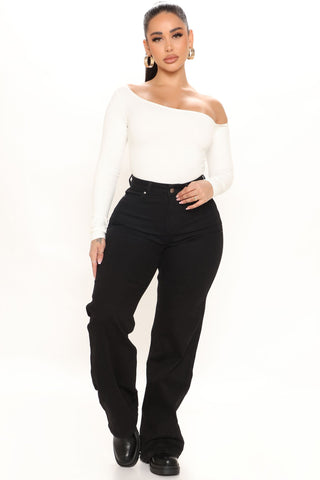 Sweet Love Straight Leg Jeans - Schwarz