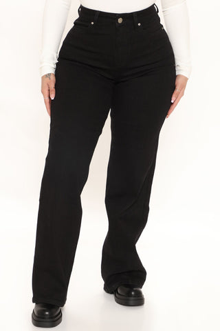 Sweet Love Straight Leg Jeans - Schwarz