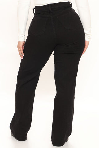 Sweet Love Straight Leg Jeans - Schwarz