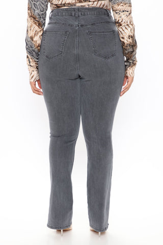 Soho Side Split Skinny Jeans - Grey