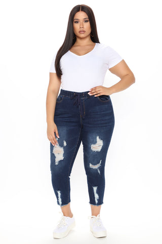 Somewhat The Same Jogger Jeans - Dark Wash