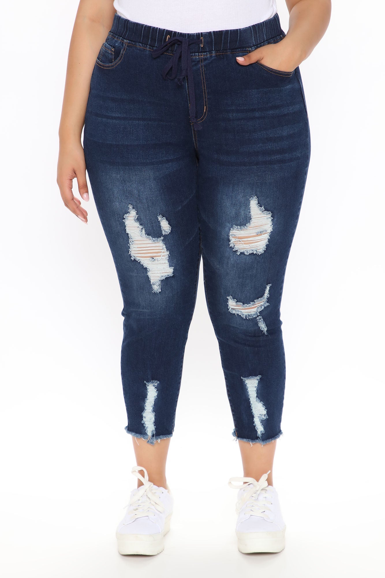 Somewhat The Same Jogger Jeans - Dark Wash