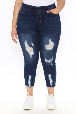 Somewhat The Same Jogger Jeans - Dark Wash