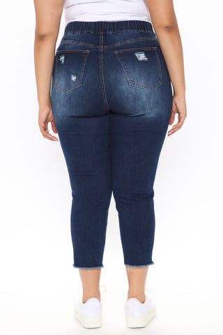 Somewhat The Same Jogger Jeans - Dark Wash
