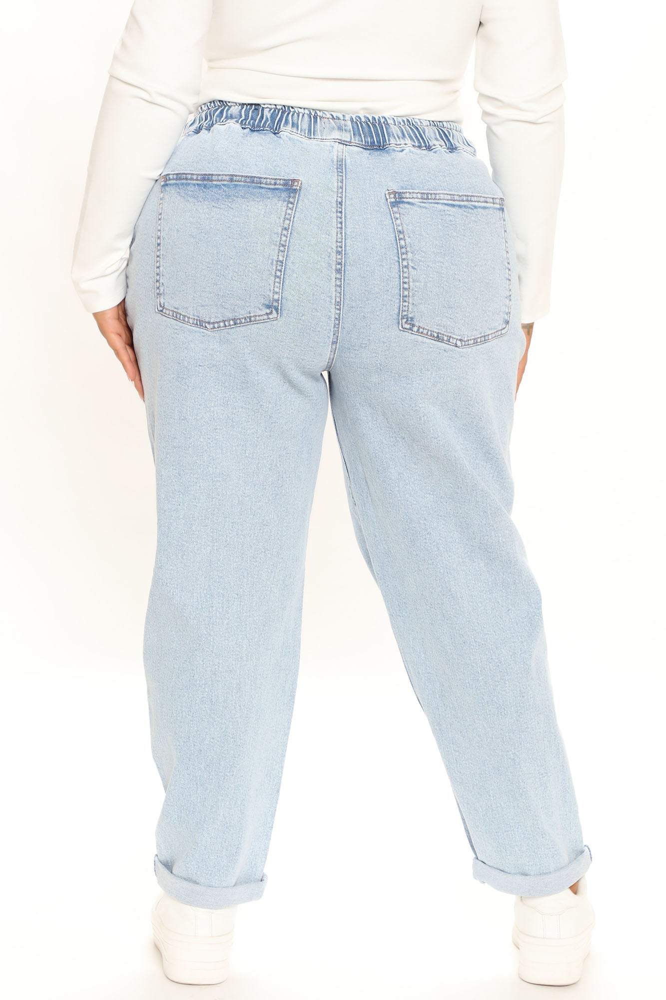 Straight Away Jogger Jeans - Light Blue Wash