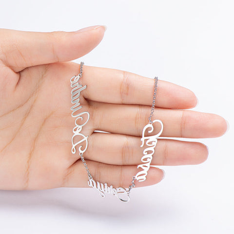 Three Names Concatenated Customized Necklace