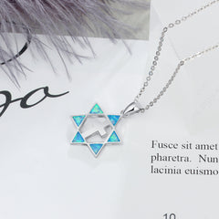 Six-pointed star Women Necklaces 925 silver