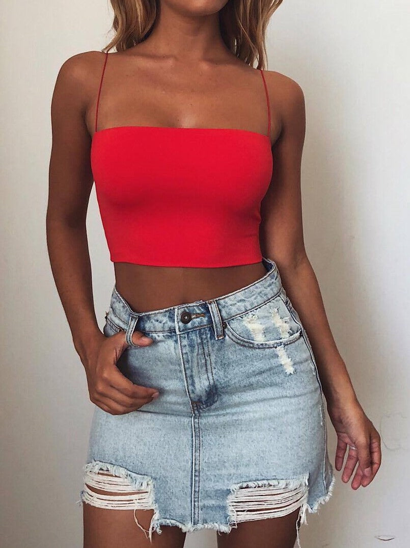 Solid Combed Cotton Strapless Tube Top