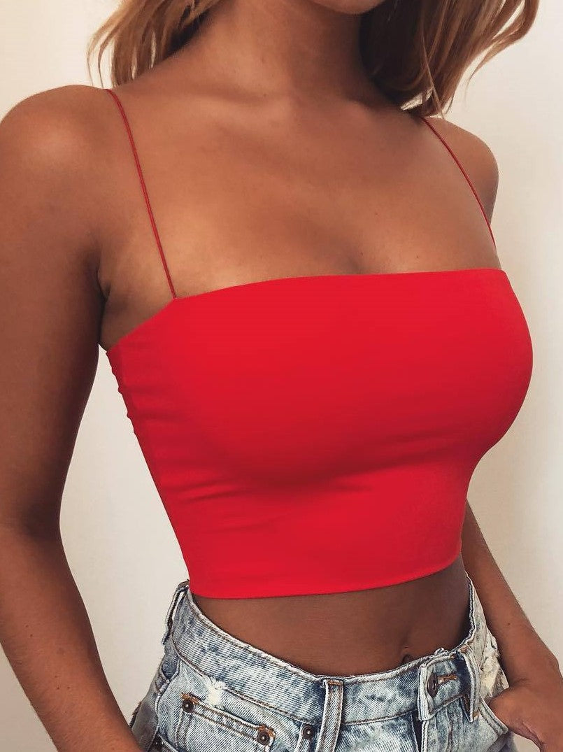 Solid Combed Cotton Strapless Tube Top