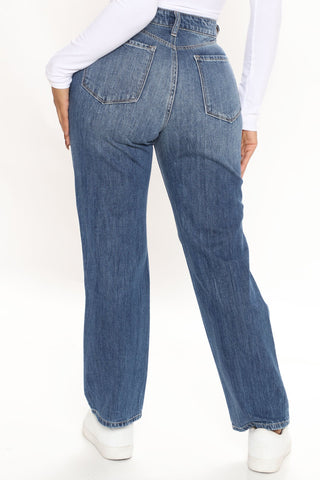 Sunday Brunch 90's Distressed Boyfriend Jeans - Dark Wash