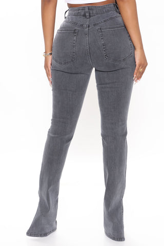 Soho Side Split Skinny Jeans - Grey