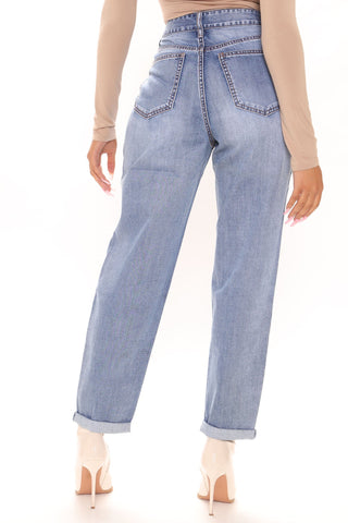 Simply Sweet Mom Jeans - Medium Blue Wash