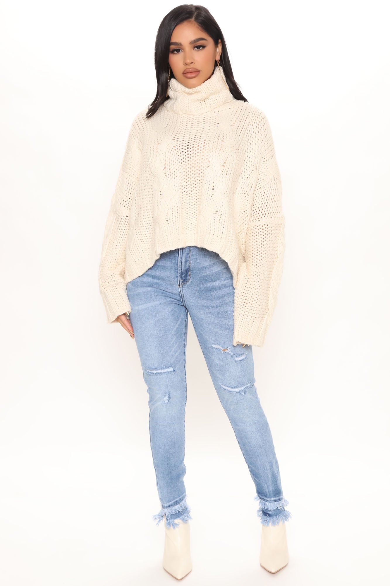 Sydney Sunshine Fray Hem Skinny Jeans - Medium Blue Wash