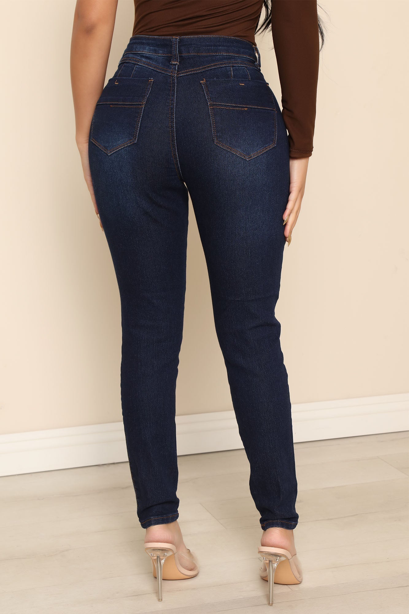 Take Off Booty Lifting Skinny Jeans - Dark Wash