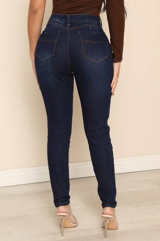 Take Off Booty Lifting Skinny Jeans - Dark Wash