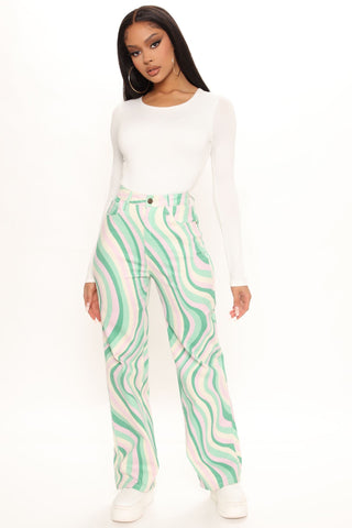 So Hypnotic Stretch Straight Leg Jeans - Multi Color