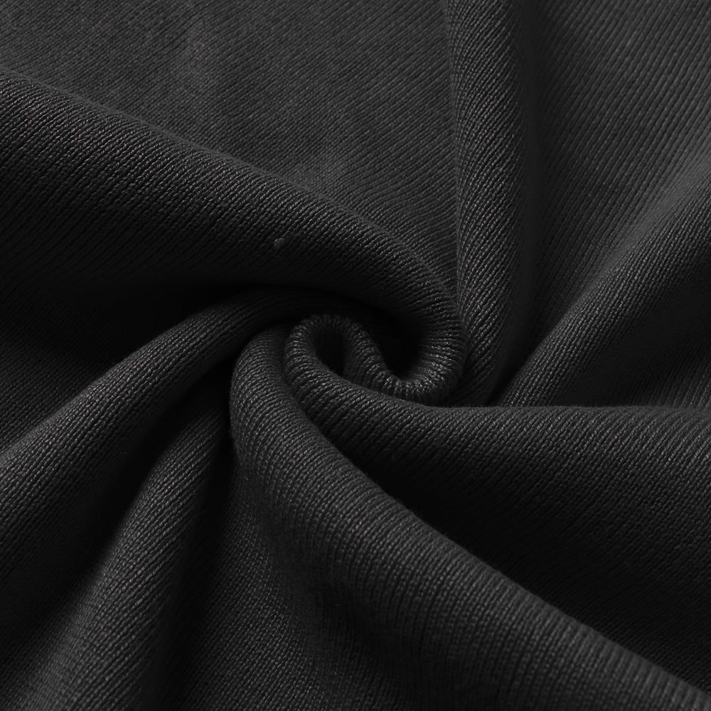 Yara Drape Knit Midi Sweater Dress - Black