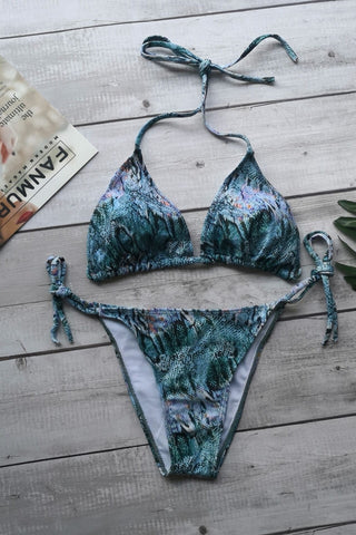 Colorful Print Push Up Brazilian Swimsuit