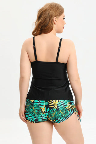 (L-5XL) Plus Size Tankini Swimsuit