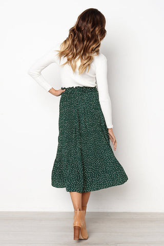 Elastic High Waist Side Pockets Skirt