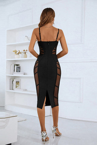 Nira Sweetheart Mesh Midi Dress