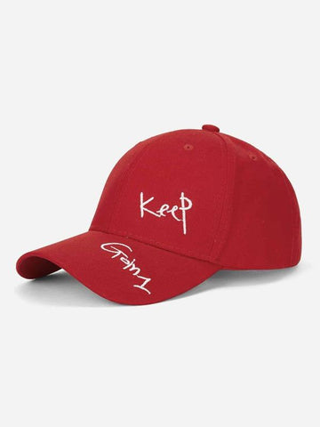 Women Letter Embroidery Burgundy Baseball Cap