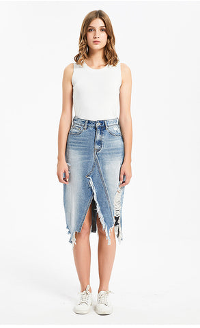 TRENTON IRAS ASYMMETRICAL HIGH CUT OUT SKIRT