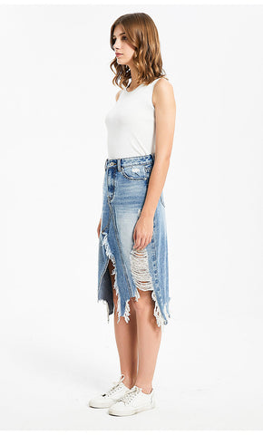 TRENTON IRAS ASYMMETRICAL HIGH CUT OUT SKIRT