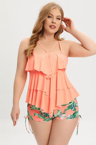 (L-5XL) Plus Size Tankini Swimsuit