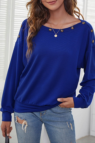 Solid Buckle Off the Shoulder Tops