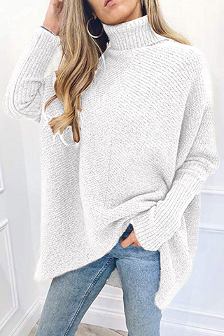 Solid Split Joint Basic Turtleneck Tops Sweater£¨7 colors£©