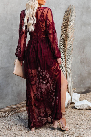 Solid Lace V Neck Lace Dresses