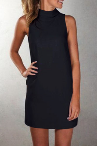 Solid Split Joint Halter Straight Dresses