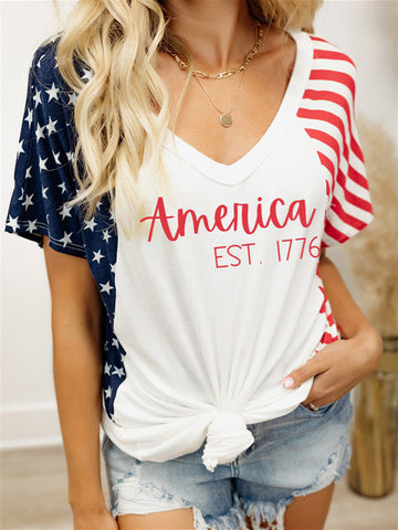 T-Shirt mit USA-1776-Aufdruck 