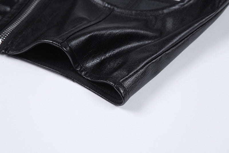 Punk Leather Camisole 2PC Set