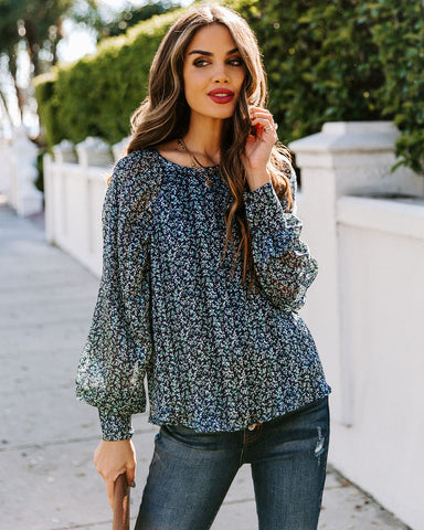 Wilda Floral Shimmer Blouse