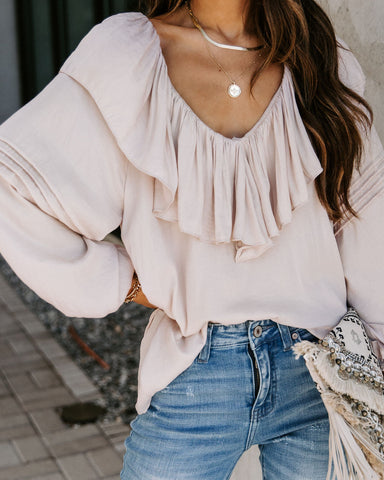 Time To Upgrade Ruffle Blouse - Bone