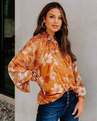 Tildan Floral Smocked Blouse