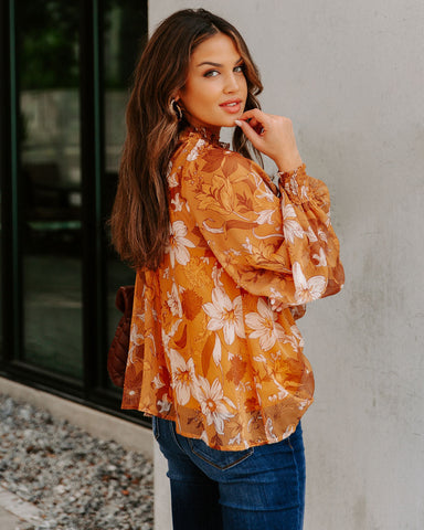 Tildan Floral Smocked Blouse