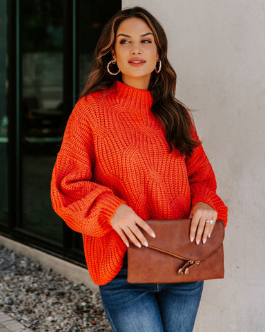 Windy City Knit Sweater - Orange