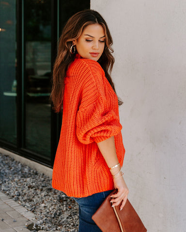 Windy City Knit Sweater - Orange