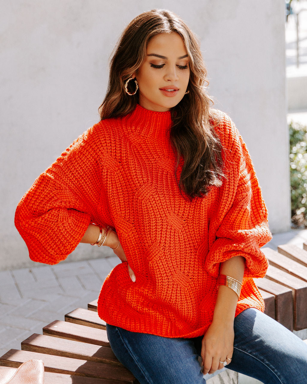 Windy City Knit Sweater - Orange