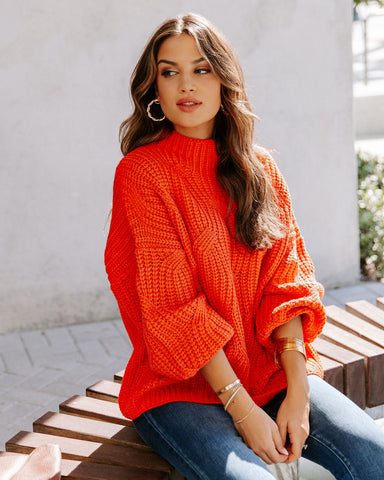 Windy City Knit Sweater - Orange