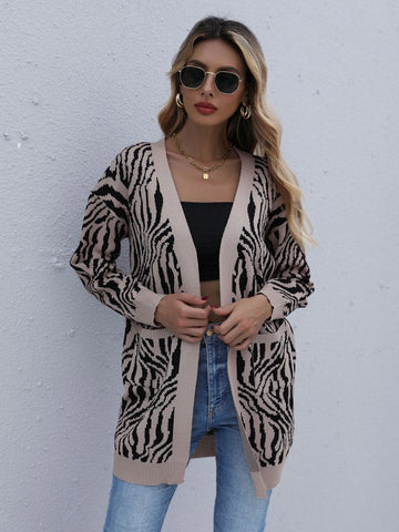 Zebra Print Knit Sweater